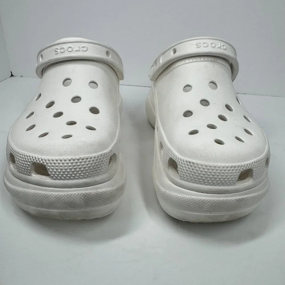 Crocs Classic Bae White Platform Size 7 Clogs Rubber Chunky Clogs - Picture 3 of 14